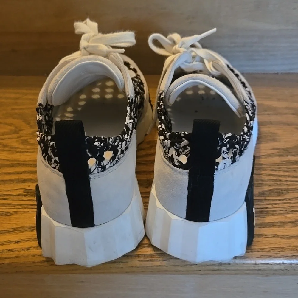 Hermes Bouncing Women's Black and White Patterned Sneakers, 7, GUC, Luxury, Auth - Picture 5 of 6